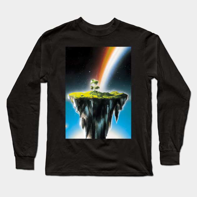 Flying Island Outer Space Long Sleeve T-Shirt by maxcode